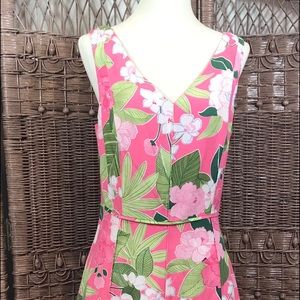 Adrianna Papell Pink and Green Floral Dress 10